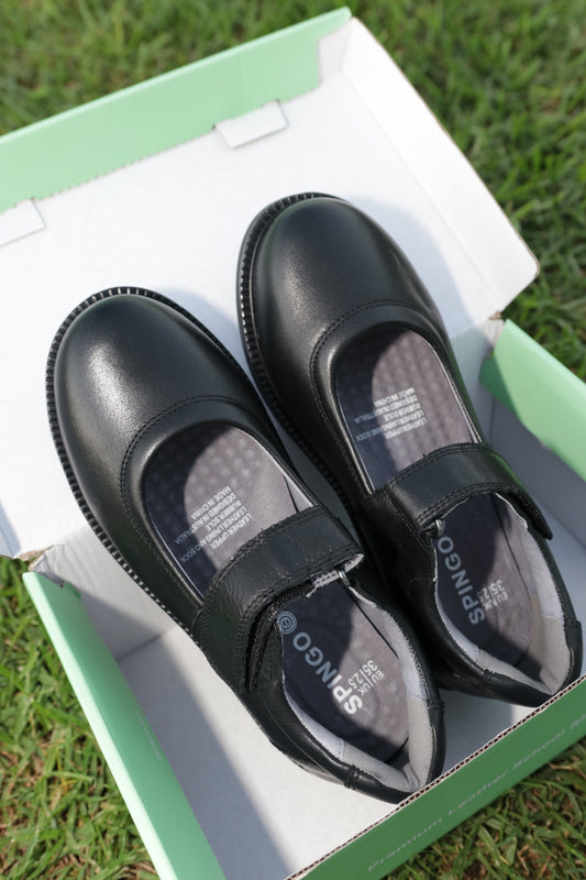 Girl's Leather School Shoes - Mary Jane