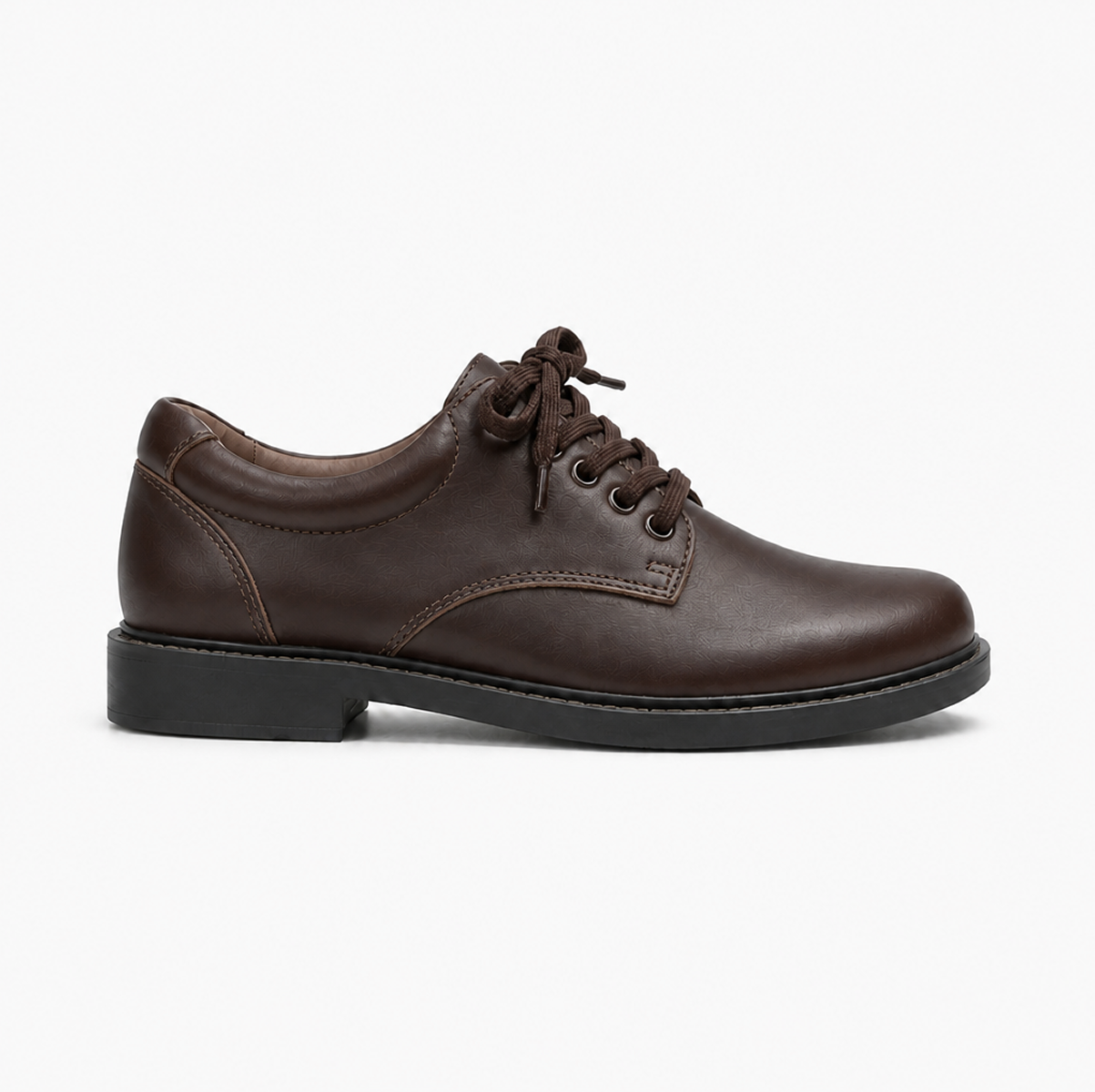 Classic Black Leather Lace-Up School Shoes (Unisex)