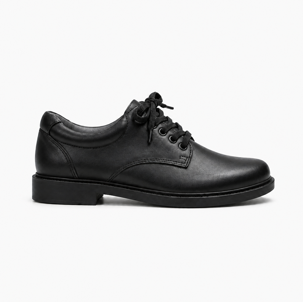 Classic Black Leather Lace-Up School Shoes (Unisex)